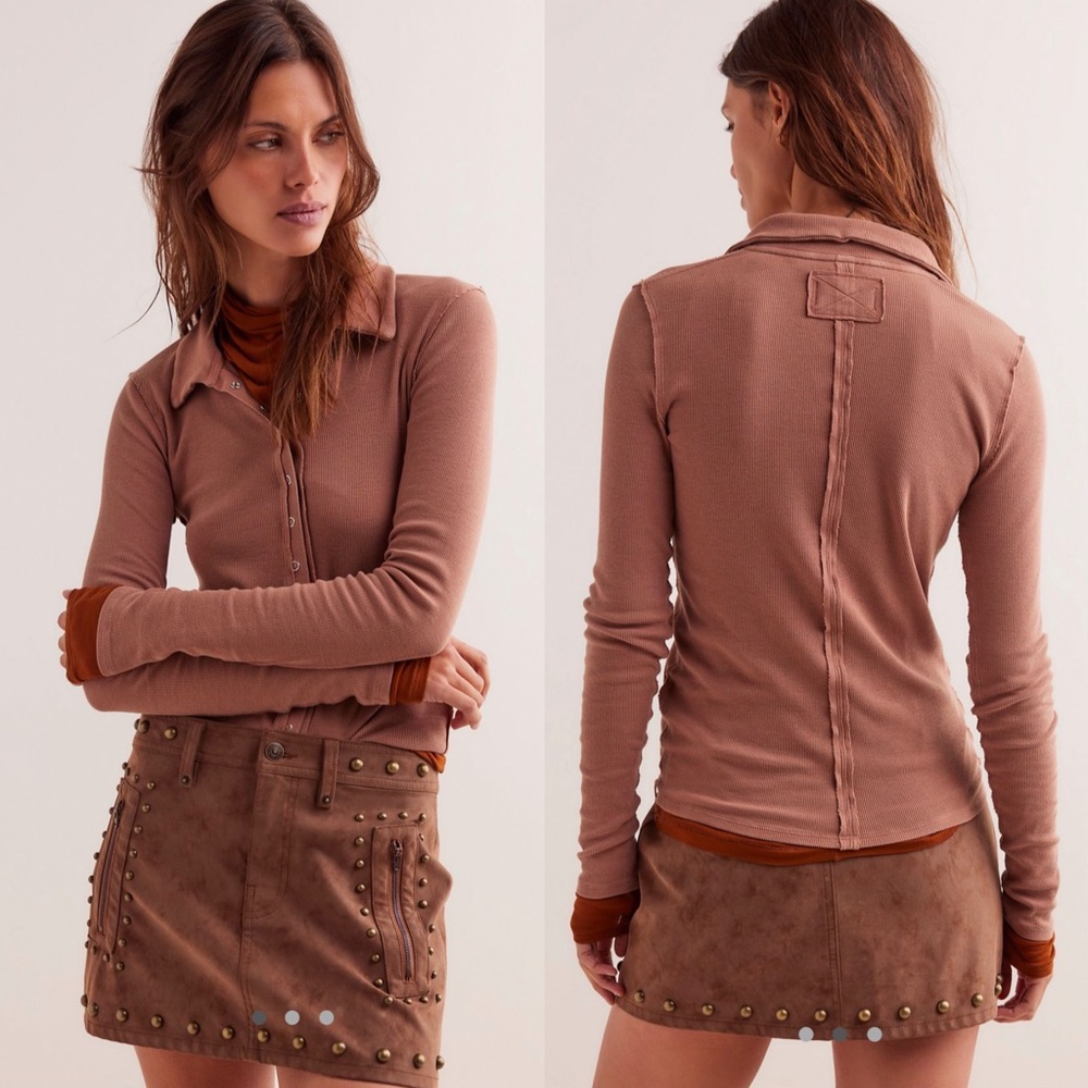 Free people we the free Betty Button down Top
